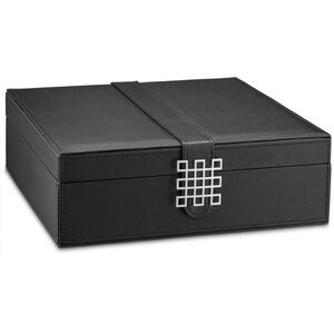 New Glenor Co 12 Sectio Necklace Jewelry Organizer Holder W/ Large Mirror Black